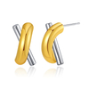 Sterling Silver Two-Tone Stud Earrings Fine Jewelry