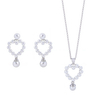 925 Silver Pearl Jewelry Set Earring Necklace 