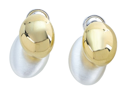 925 Sterling Silver Two-Tone Matt Stud Earrings Jewelry