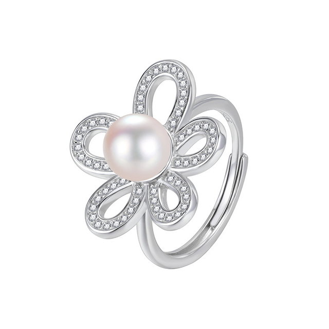 S925 Sterling Silver Pearl Suit Niche Design Flower Luxury High-grade 