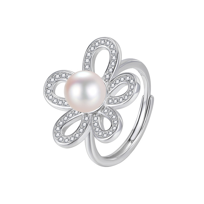S925 Sterling Silver Pearl Suit Niche Design Flower Luxury High-grade 