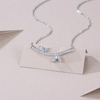 S925 Sterling Silver Smiley Bow Necklace Female Clavicle Chain Moissanite
