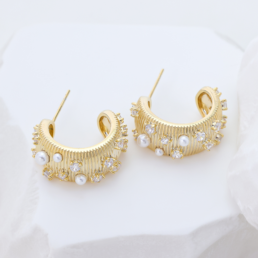 S925 Silver Earrings with Shell Pearl And CZ for Women Wear 