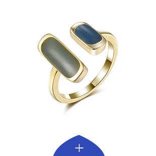 Modern Geometric Gold Open Ring Design