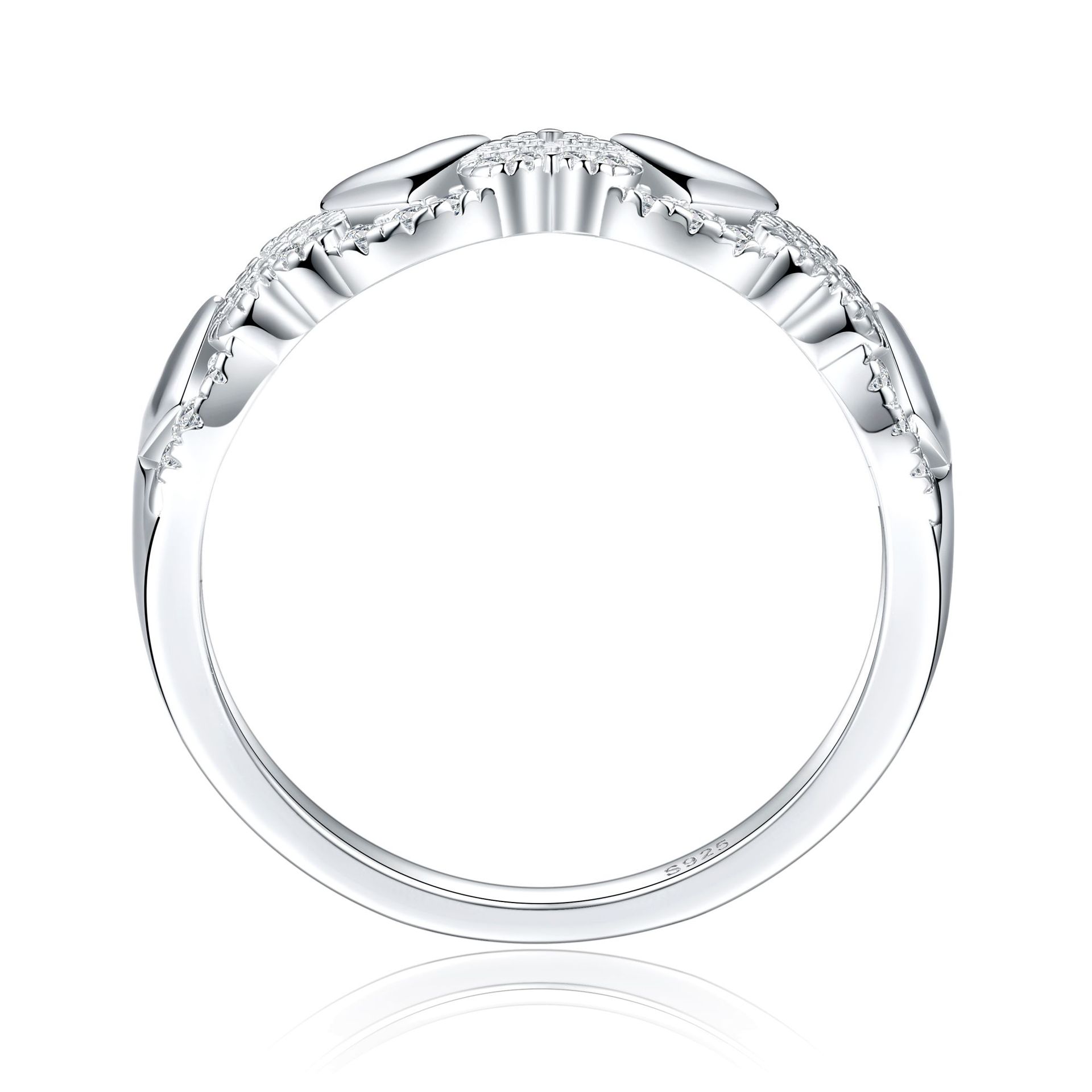 S925 Sterling Silver Zircon Heart Ring Wedding Accessories Nickel Free