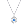 S925 Silver Blue White 5A CZ Snowflake Necklace For Woman Girl