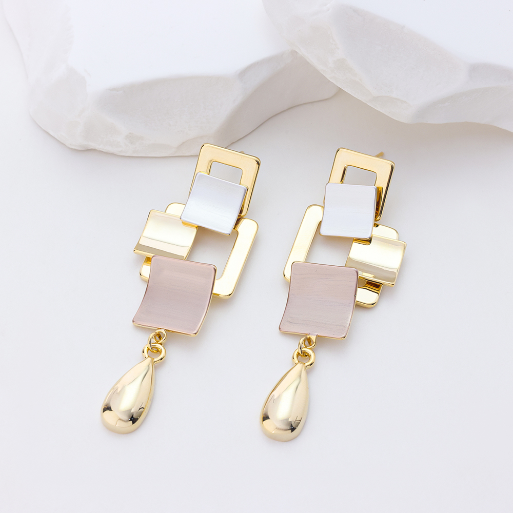 Unique Design Plain Earrimgs S925 Silver Painted 18k Gold Plated Jewelry Earring 