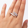 Sterling Silver Pearl CZ Ring Rhodium Plated Ajustable Ring For Woman