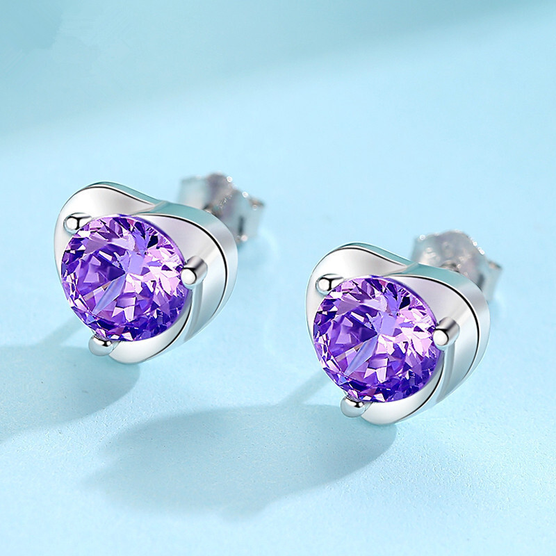 S925 Sterling Silver Heart-Shaped Earrings for Women Fashionable Gift