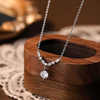S925 Silver Zirconia Teardrop Necklace For Woman