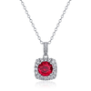 Sparkling 925 Sterling Silver Ruby Birthstone Necklaces for Women
