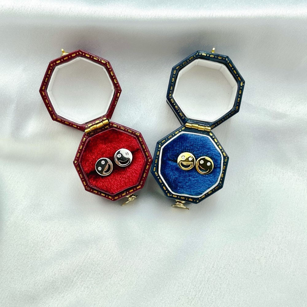 S925 Sterling Silver Cute Smiling Zircon Earring Gift For Ladies