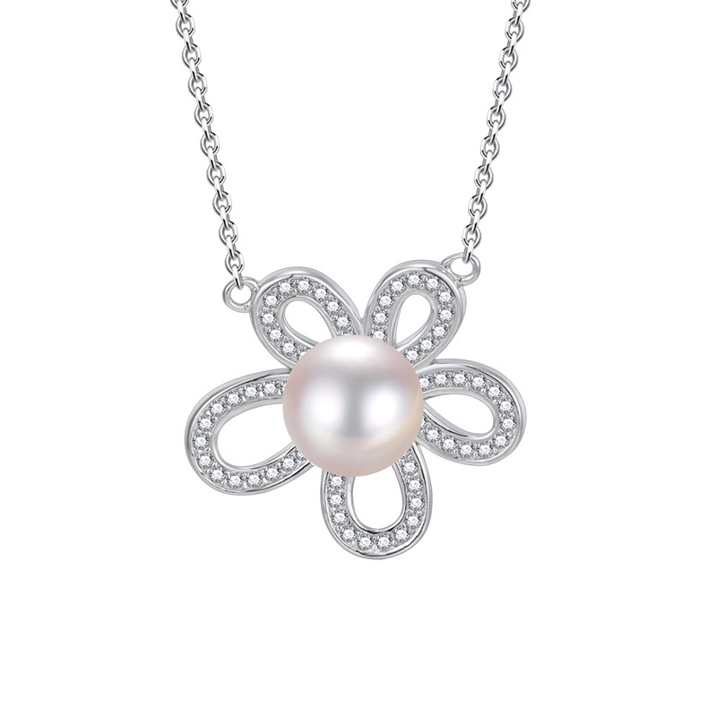 S925 Sterling Silver Pearl Suit Niche Design Flower Luxury High-grade 