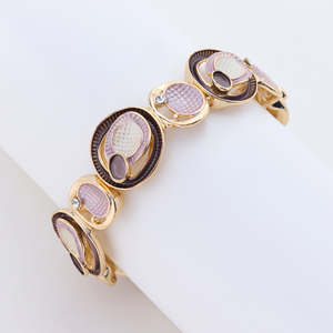 Sterling Silver Paint With Zircon Bracelet For Woman 