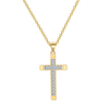 Cross Pendant Necklace 925 Sterling Silver 18k Gold Plated