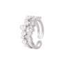 925 Sterling Silver Open Ring Pearl Rhodium Plated Ring