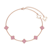 925 Silver Four Clover Leaf Colorful Cubic Zircon Bracelet for women 14K Yellow Gold 