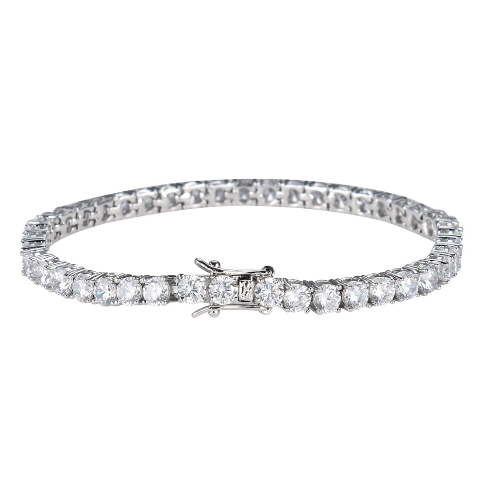 925 Silver CZ Jewelry Tennis Bracelet For Women MenJewelry Gift
