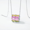 Ice cutting colored zirconium 925 silver pendant necklace for women wear