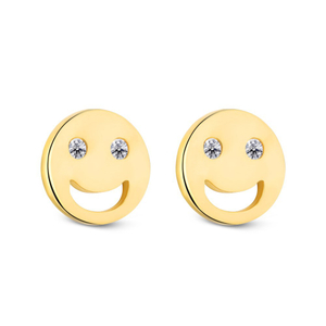 S925 Sterling Silver Cute Smiling Zircon Earring Gift For Ladies