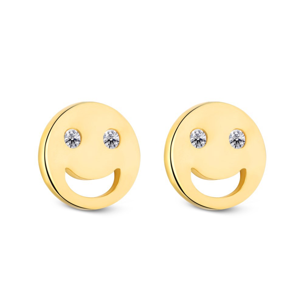 S925 Sterling Silver Cute Smiling Zircon Earring Gift For Ladies