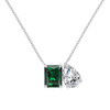 925 Sterling Silver Jewelry Set Emerald Cut Square Drop Zircon Silver Necklace