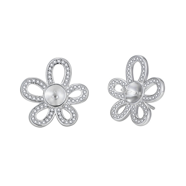 S925 Sterling Silver Pearl Suit Niche Design Flower Luxury High-grade 