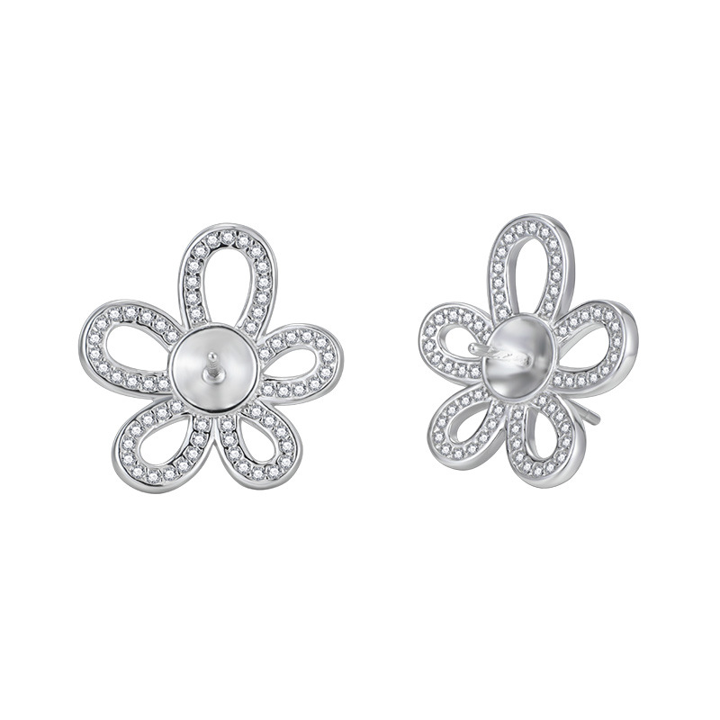 S925 Sterling Silver Pearl Suit Niche Design Flower Luxury High-grade 