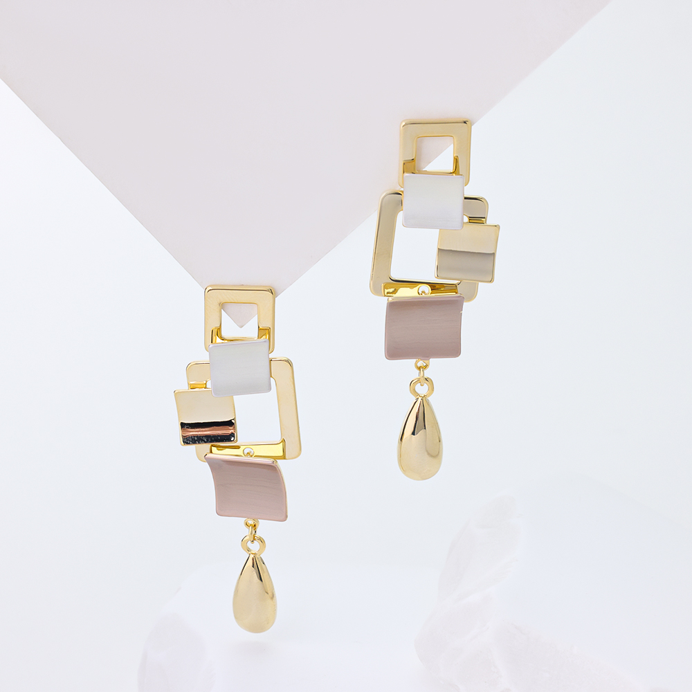 Unique Design Plain Earrimgs S925 Silver Painted 18k Gold Plated Jewelry Earring 