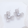  Wholesale Flower S925 Sterling Silver Earrings Rhodium Gold Plated Earring For Woman 