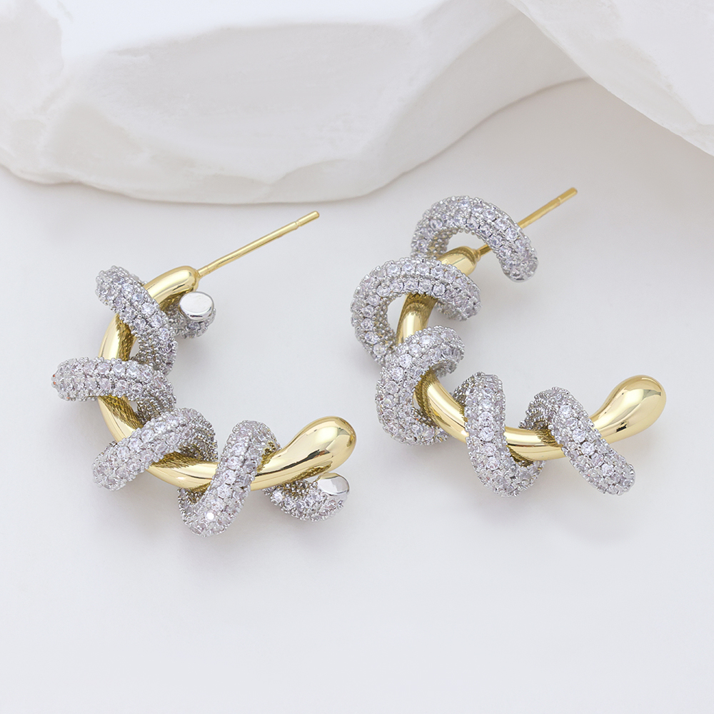 925 Sterling Silver Diamond-Cut Chain Link Hoop Earrings – Gold Plated Statement Jewelry for Women