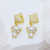 Luxury 925 Silver Needle Stud Earrings with Brilliant Round Cut Zircon Stones - Classic Four Prong Setting Sparkling Crystal Ear Jewelry for Party Wedding Daily Wear