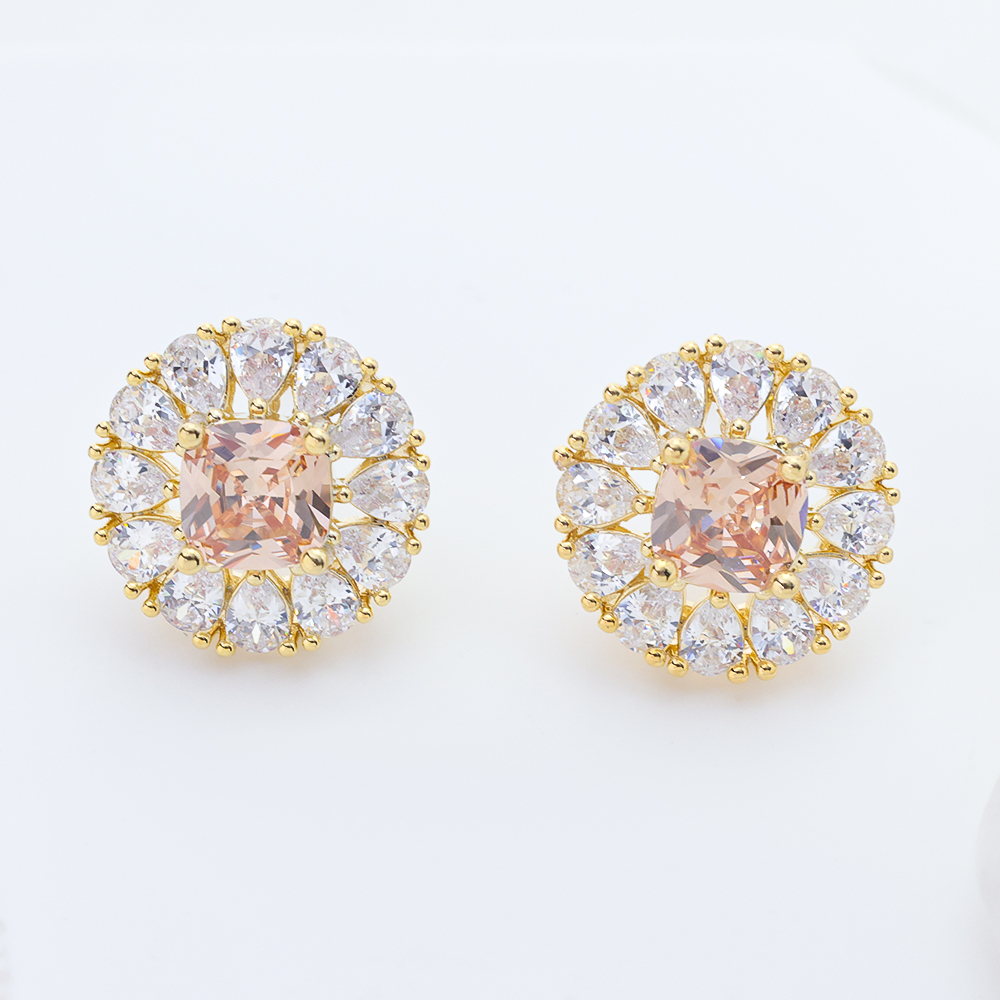 Sterling Silver Cubic Zirconia Stud Earrings Round Diamonique Stud Earrings