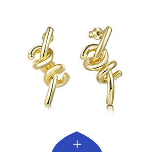 Contemporary Gold Twisted Designer Stud Earrings
