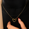 S925 Sterling Silver Plain Heart Necklace Gift For Ladies
