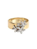 925 Sterling Silver Shiny Diamond Ring 18K Gold Round Cut Cubic Zirconia Promise Rings