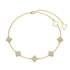 925 Silver Four Clover Leaf Colorful Cubic Zircon Bracelet for women 14K Yellow Gold 