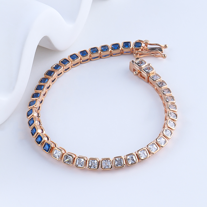 Sterling Silver Tennis Chain Zircon Bracelet For Woman