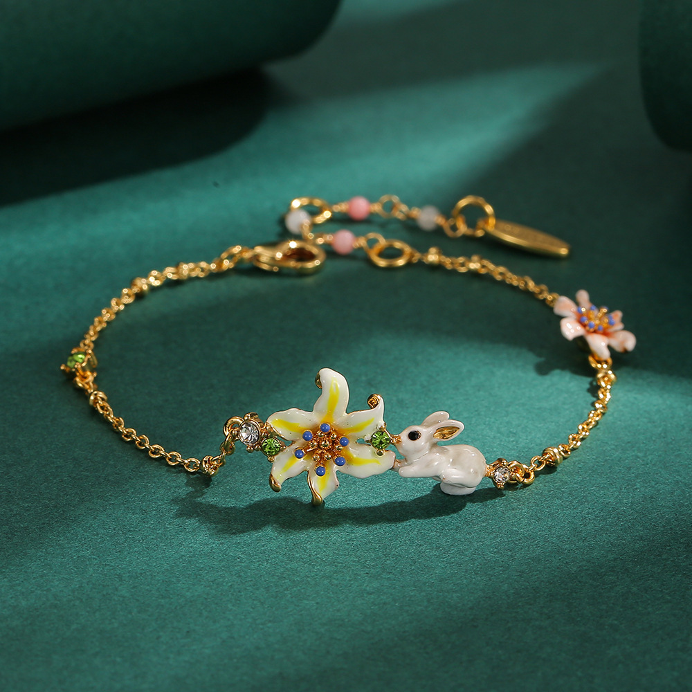 Silver Enamel Bracelet Fashion Jewelry Gold Plated