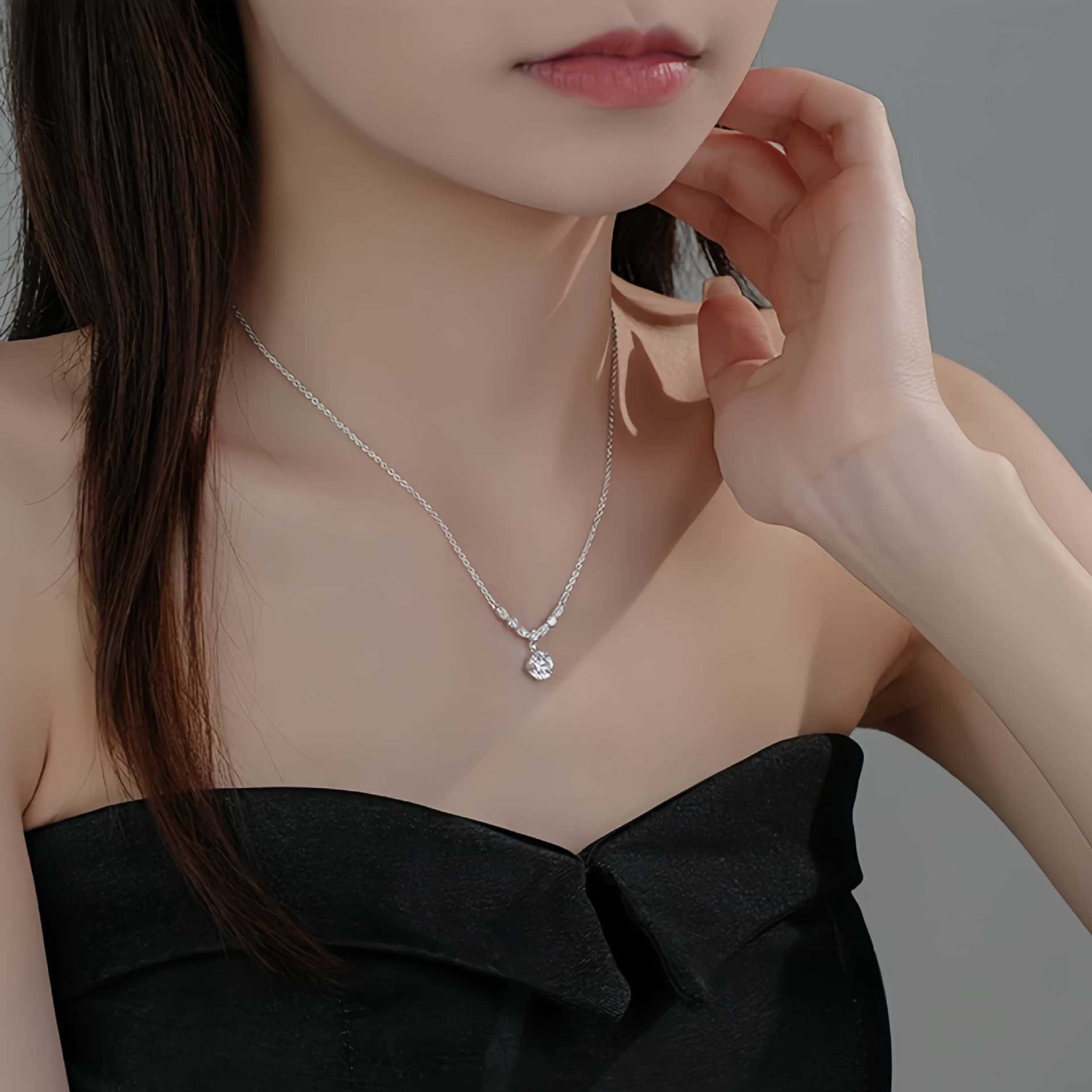 S925 Silver Zirconia Teardrop Necklace For Woman