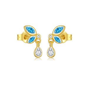 925 Silver Earring High Quality Butterfly Earrings Gold Plated