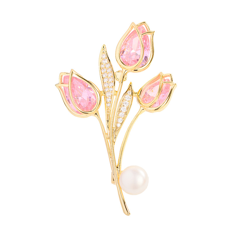 Silver Brooch Fashion Jewelry Flower Jewelry Gold Plated