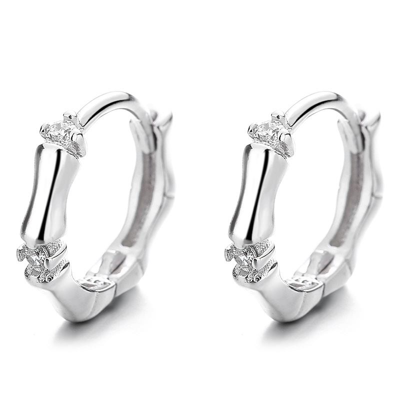 925 Sterling Silver Slub Earrings Design Tide Ear Ring For Woman