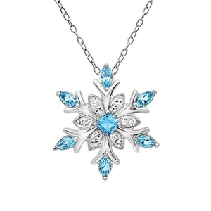 S925 Silver Blue Flash Zirconia Teardrop Necklace For Woman