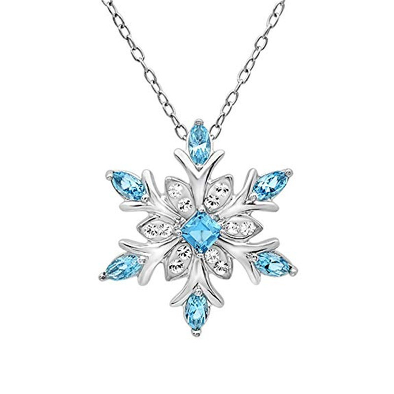 S925 Silver Blue Flash Zirconia Teardrop Necklace For Woman