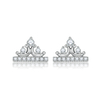 S925 Sterling Silver Round Zircon Crown Earrings For Woman