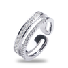 925 Sterling Silver 5A CZ Adjustable Open Wedding Jewelry Rings