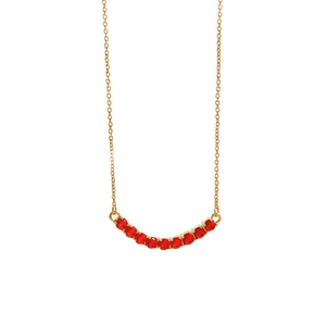 S999 Sterling Silver I-shaped Smile Gemstone Necklace For Woman