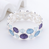 S925 Silver Spiral Flower Enameled Gorgeous Bangle