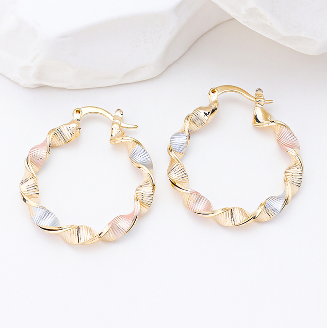 S925 silver Twisted Rope Hoop Earrings for Women Chunky Big Large Hoop Earrings 